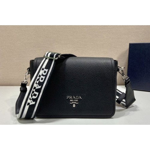 Prada 1BD314 Leather shoulder bag on Black Leather