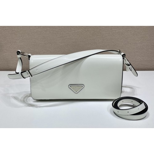 Prada 1BD323 Brushed leather Prada Femme bag in White Leather