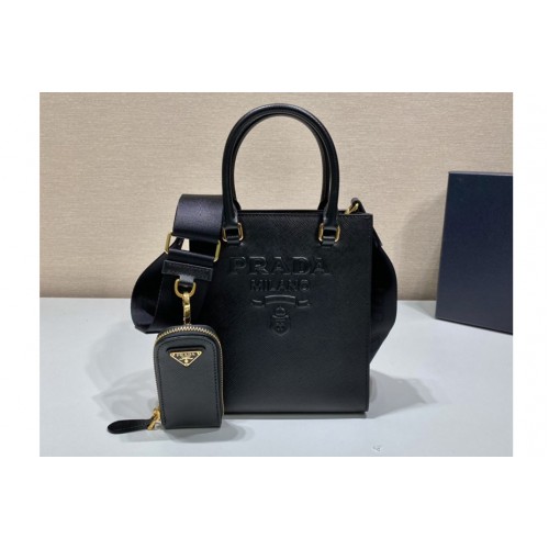 Prada 1BA333 Small Saffiano leather handbag in Black Saffiano leather