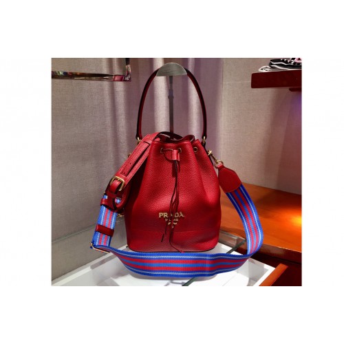 Prada 1BE018 Leather bucket bags Red Calf leather Prada 1BE018 Leather bucket bags Red Calf leather