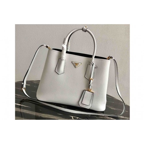 Prada 1BG008 Double Medium Bag in White Saffiano leather Prada 1BG008 Double Medium Bag in White Saffiano leather