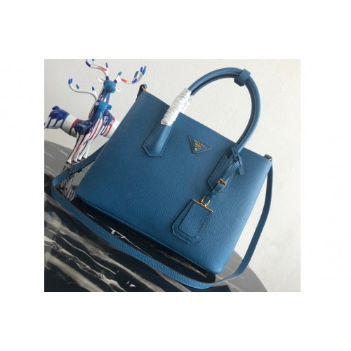 Prada 1BG2775 Double Medium Bag in Blue Black Saffiano leather Prada 1BG2775 Double Medium Bag in Blue Black Saffiano leather