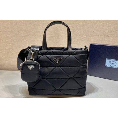 Prada 1BG380 Small padded nylon tote Bag in Black nylon