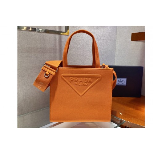 Prada 1BG382 Drill tote bag in Orange Fabric