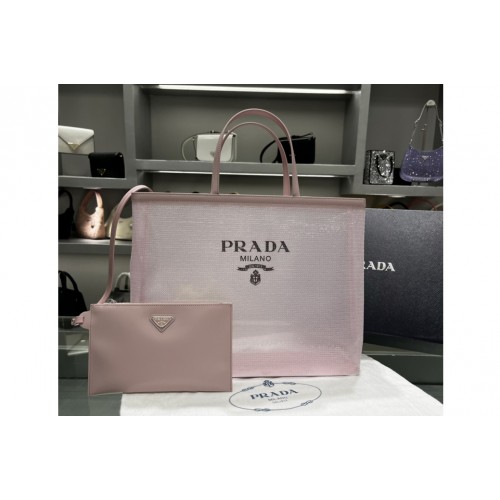 Prada 1BG416 Sequined mesh tote bag in Pink Fabric Leather Prada 1BG416 Sequined mesh tote bag in Pink Fabric Leather