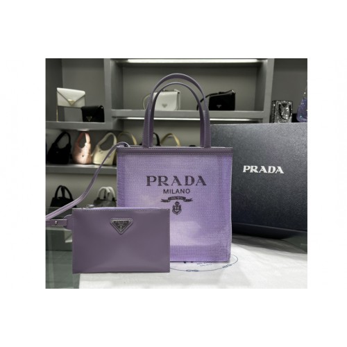 Prada 1BG417 Small sequined mesh tote bag in Lily Fabric Leather Prada 1BG417 Small sequined mesh tote bag in Lily Fabric Leather