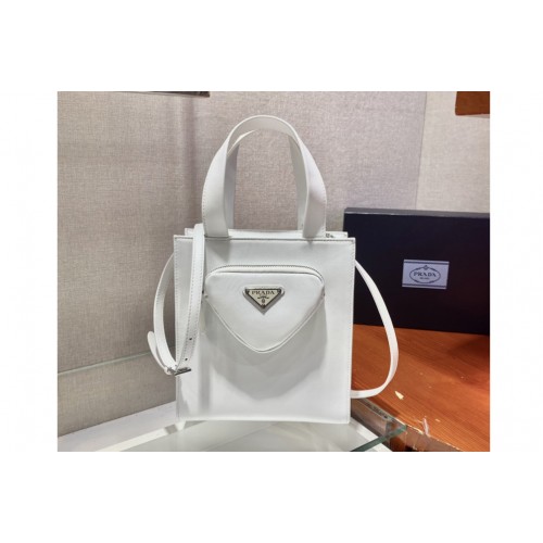 Prada 1BG418 Nappa leather tote bag in White nappa leather