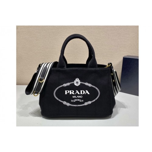 Prada 1BG439 Denim Tote bag in Black Denim