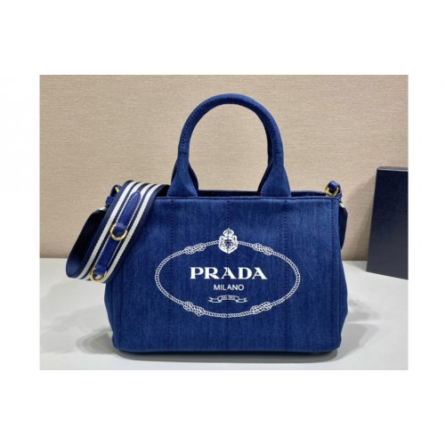 Prada 1BG439 Denim Tote bag in Blue Denim Prada 1BG439 Denim Tote bag in Blue Denim