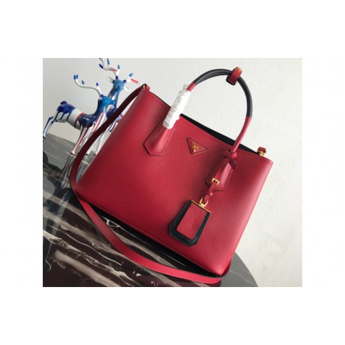 Prada 1BG775 Double Medium Bag in Red Saffiano leather Prada 1BG775 Double Medium Bag in Red Saffiano leather