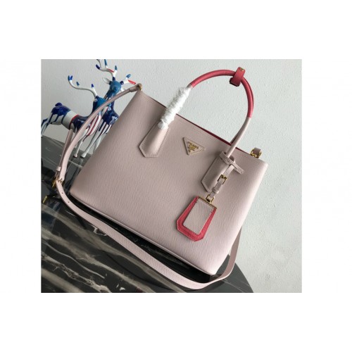 Prada 1BG775 Double Medium Bag in Pink Saffiano leather