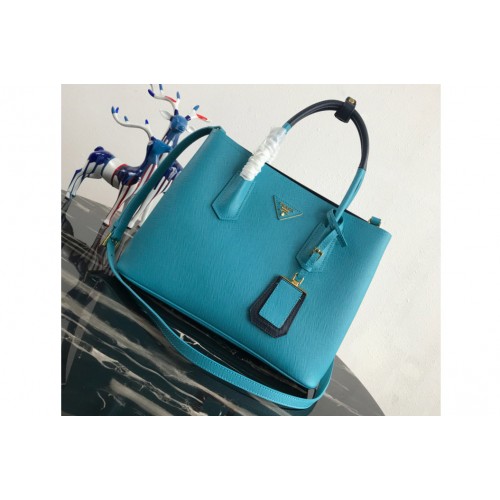 Prada 1BG775 Double Medium Bag in Blue Black Saffiano leather Prada 1BG775 Double Medium Bag in Blue Black Saffiano leather