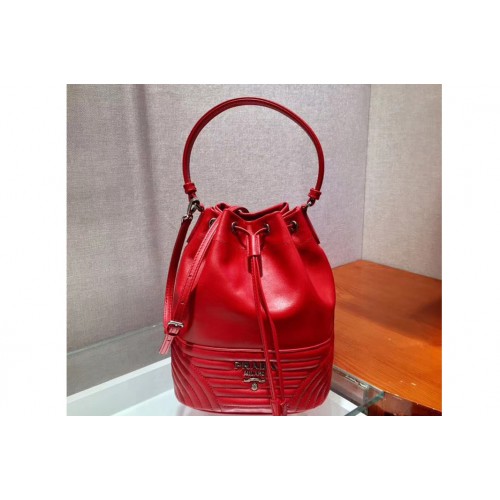 Prada 1BH038 Duet leather shoulder bags Red Calf leather