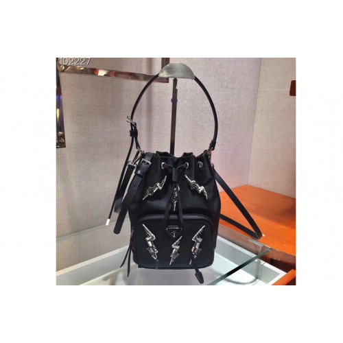 Prada 1BH038 Nylon shoulder bags Black Nylon With Crystal