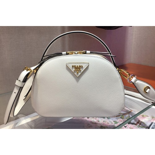 Prada 1BH123 Odette Saffiano leather bags White Saffiano leather