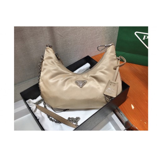 Prada 1BH172 Nylon Hobo Bags in Apricot Nylon
