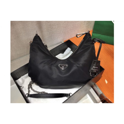 Prada 1BH172 Nylon Hobo Bags in Black Nylon Prada 1BH172 Nylon Hobo Bags in Black Nylon
