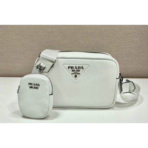 Prada 1BH182 Leather shoulder bag in White Leather