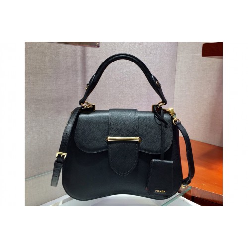 Prada 1BN005 Medium Sidonie Bags Black Saffiano leather