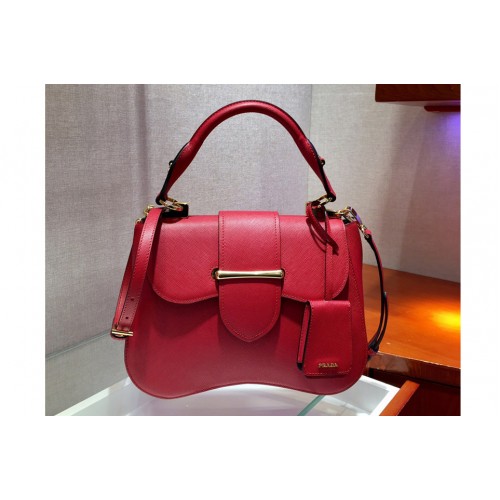 Prada 1BN005 Medium Sidonie Bags Red Saffiano leather