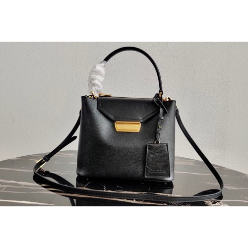 Prada 1BN012 Tote Saffiano Leather Bags in Black Saffiano Leather