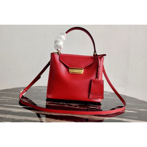 Prada 1BN012 Tote Saffiano Leather Bags in Red Saffiano Leather Prada 1BN012 Tote Saffiano Leather Bags in Red Saffiano Leather