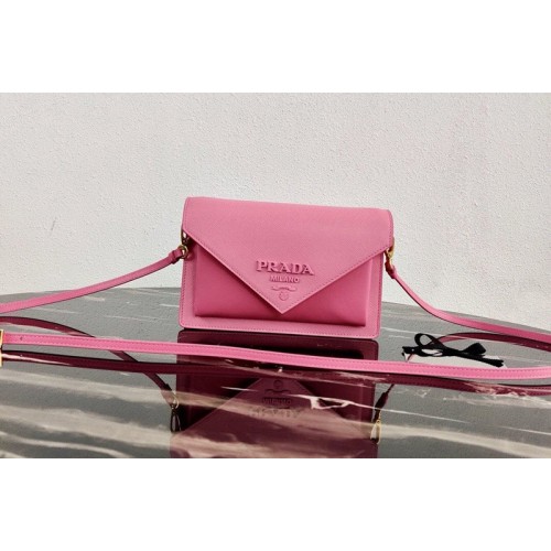Prada 1BP020 Saffiano leather mini-bag in Pink Saffiano leather