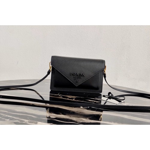 Prada 1BP020 Saffiano leather mini-bag in Black Saffiano leather Prada 1BP020 Saffiano leather mini-bag in Black Saffiano leather