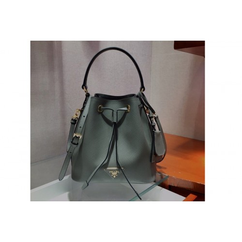 Prada 1BE032 Saffiano Leather Bucket Bag in Gray Saffiano leather Prada 1BE032 Saffiano Leather Bucket Bag in Gray Saffiano leather