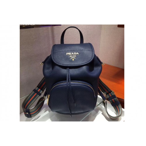 Prada 1BZ035 Leather backpack Blue Calf leather Prada 1BZ035 Leather backpack Blue Calf leather