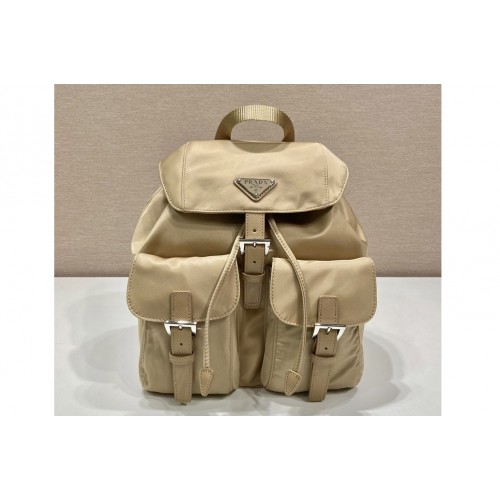 Prada 1BZ677 Small Re-Nylon backpack in Beige Nylon
