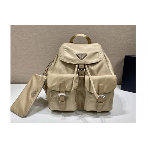 Prada 1BZ811 Re-Nylon medium backpack in Beige Nylon
