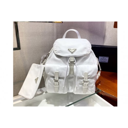 Prada 1BZ811 Re-Nylon medium backpack in White Nylon
