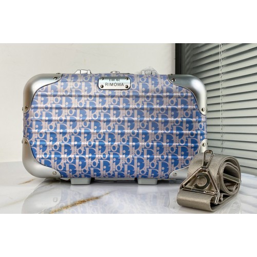 Christian Dior 1DRPO164 DIOR and RIMOWA Hand Case hand luggage in Blue Dior Oblique Aluminum