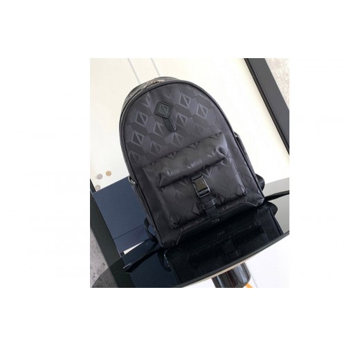 Dior 1ESBA012 Christian Dior Explorer Backpack in Black CD Diamond Canvas and Smooth Calfskin Dior 1ESBA012 Christian Dior Explorer Backpack in Black CD Diamond Canvas and Smooth Calfskin
