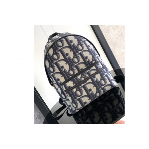 Dior 1ESBA088YXL Christian Dior Rider Backpack in Beige and Black Maxi Dior Oblique Jacquard