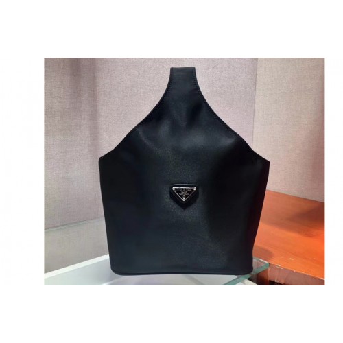 Prada 1N1420 Women Nylon Bucket Tote Bags Black Nylon