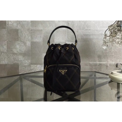 Prada 1BH038 Duet fabric shoulder bag Black Nylon Prada 1BH038 Duet fabric shoulder bag Black Nylon