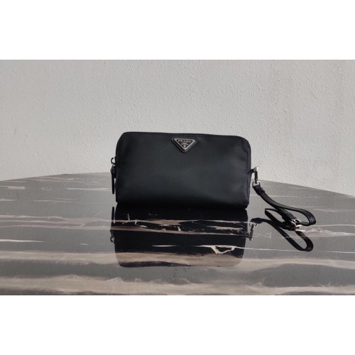 Prada 1NE693 Fabric Cosmetic Pouch in Black Fabric