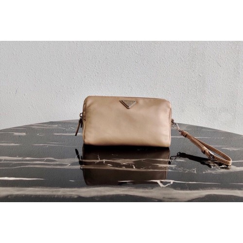 Prada 1NE693 Fabric Cosmetic Pouch in Apricot Fabric