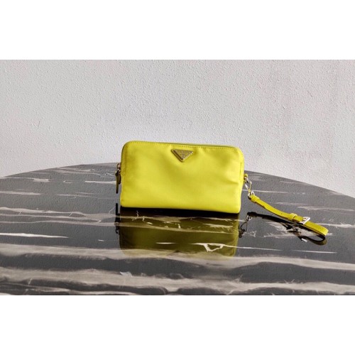 Prada 1NE693 Fabric Cosmetic Pouch in Yellow Fabric