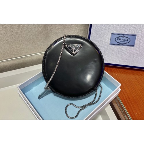 Prada 1NR003 Brushed leather mini-pouch in Black Leather Prada 1NR003 Brushed leather mini-pouch in Black Leather
