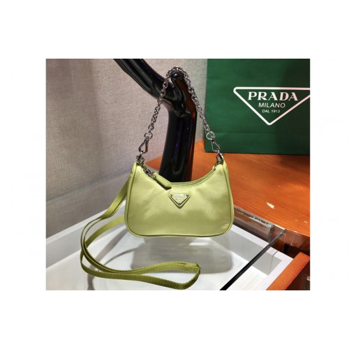 Prada 1TT122 Mini Hobo Bag in Green Nylon Prada 1TT122 Mini Hobo Bag in Green Nylon