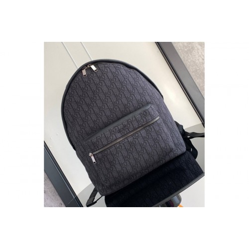 Dior 1VOBA088YKY Christian Dior Rider Backpack in Black Dior Oblique Jacquard