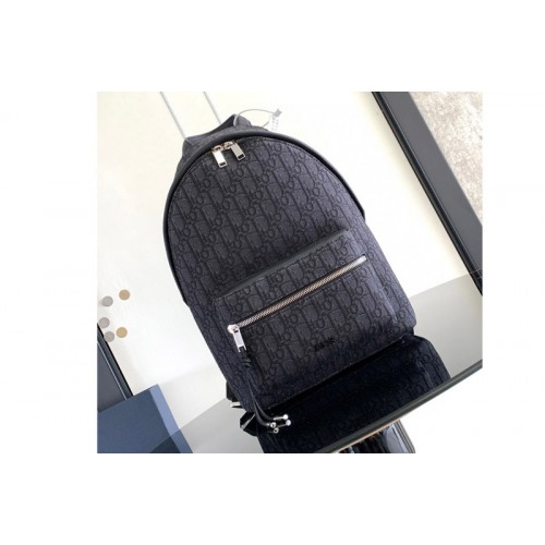 Christian Dior Small Rider Backpack in Black Dior Oblique Jacquard