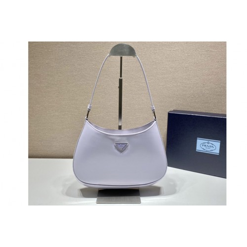 Prada 1BC499 Prada Cleo brushed leather shoulder bag in Purple Leather