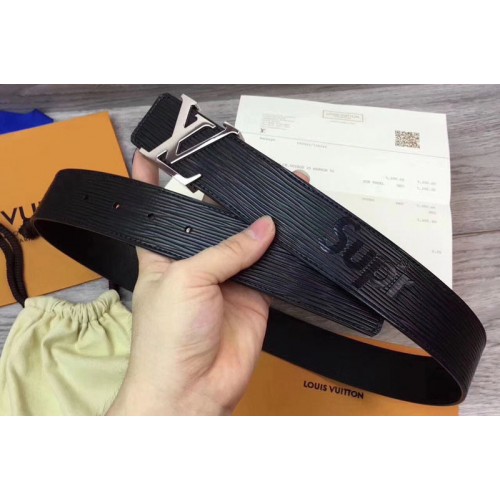 Louis Vuitton X Supreme M6896 Initiales 40 MM Belt in Black Epi Leather