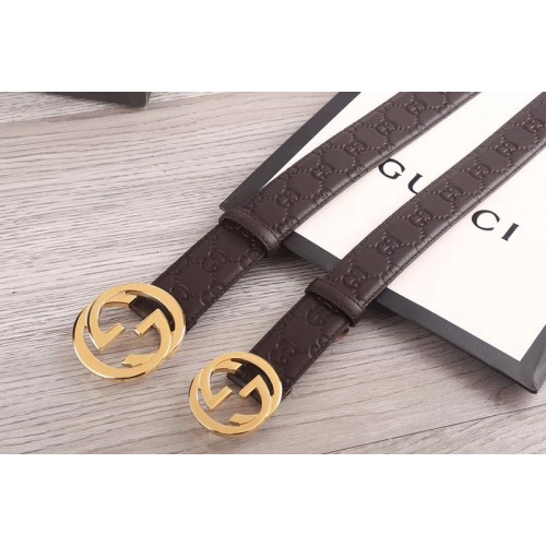 Gucci 34mm 38mm Signature leather belts Brown