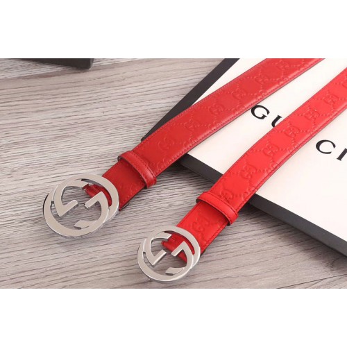 Gucci 34mm 38mm Signature leather belts Red