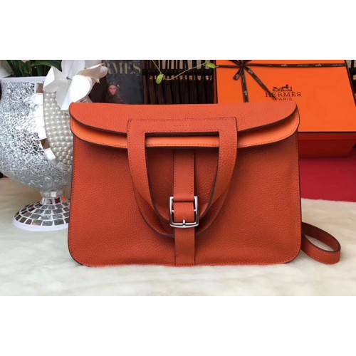 Hermes Halzan 31 Bags Original Taurillon Leather Orange Hermes Halzan 31 Bags Original Taurillon Leather Orange